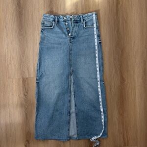 Zara Denim Midi Skirt